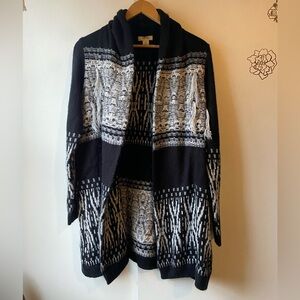 Style & Co Grey Black Cardigan Medium Womens